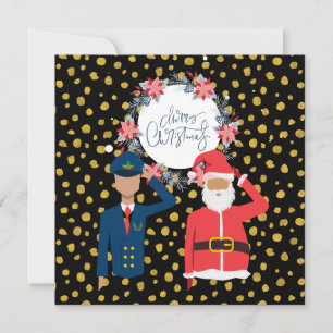 Cartão De Festividades Temas de Natal do Piloto e do Pai Natal