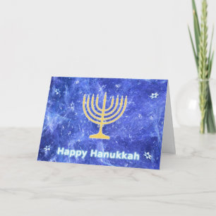 Cartão De Festividades Tempestade de neve Menorah de Hanukkah