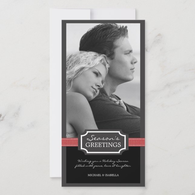 Cartão De Festividades Temporada de Elegância Saudações de Fim de Ano Fit (Frente)