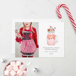 Cartão De Festividades Temporada Doce Milkshake de Peppermint Natal