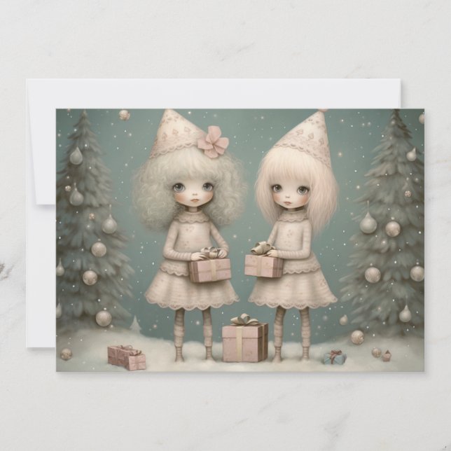 Cartão De Festividades Tempos Alegres: Desejando um Feliz Natal (Frente)