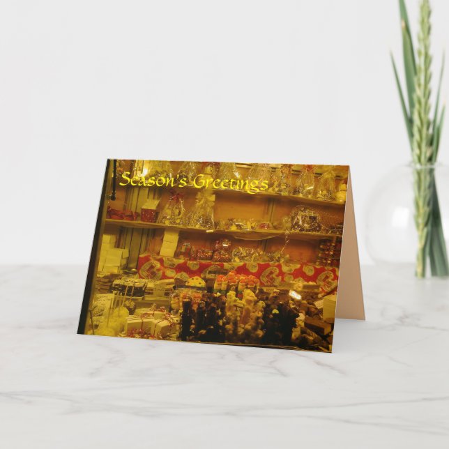 Cartão De Festividades Tenda doce no mercado alemão do Natal, Manchester (Frente)