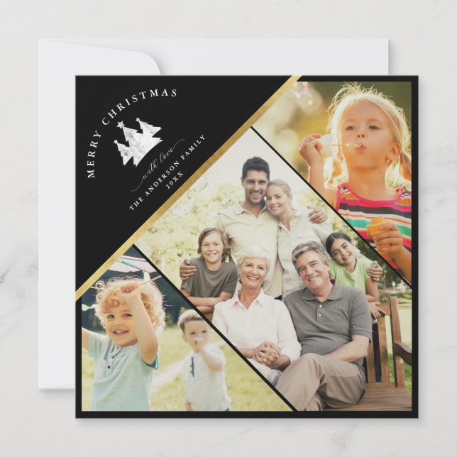 Cartão De Festividades Tendência Moderna Dourada MERRY CHRISTMAS Foto Pre (Frente)