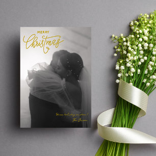 Cartão De Festividades Tendy Simple Casal Foto Feliz Natal