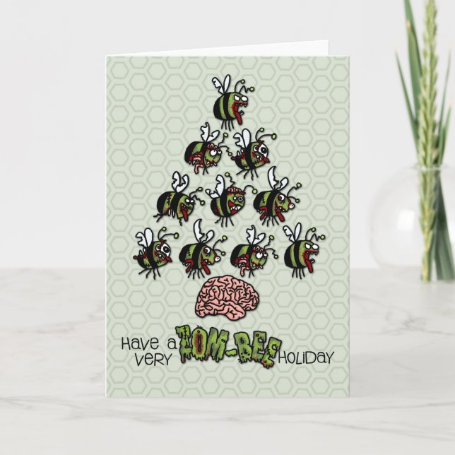 Cartão De Festividades Tenha muito um feriado da Zom-Abelha (Frente)
