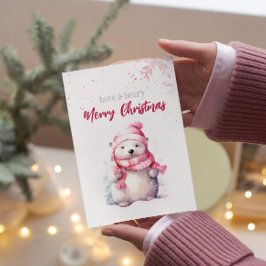 Cartão De Festividades Tenha Um Bear Feliz De Natal Urso Polar Engraçado
