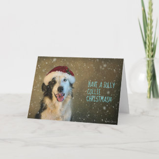 Cartão De Festividades Tenha um collie Cristmas alegre