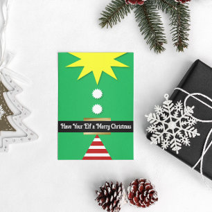 Cartão De Festividades Tenha Um Feliz Natal Para O Seu Elf