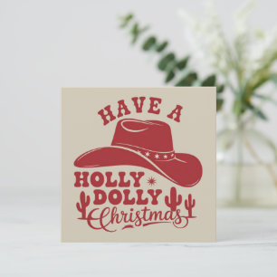 Cartão De Festividades Tenha Um Natal Engraçado De Holly Dolly Cowboy Cha
