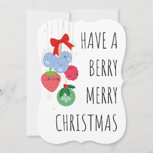 Cartão De Festividades Tenha um Natal feliz em Berry - Berries bonitos