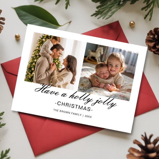 Cartão De Festividades Tenha um Natal Holly Jolly da nossa família louca (Criador carregado)