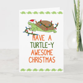 Cartão De Festividades Tenha um Natal impressionante da Tartaruga-y