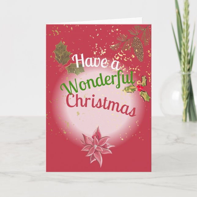 Cartão De Festividades Tenha um Natal maravilhoso (Frente)