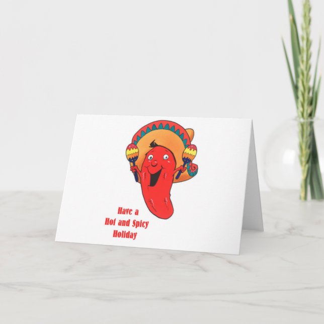 Cartão De Festividades Tenha um Natal quente e picante do feriado (Frente)