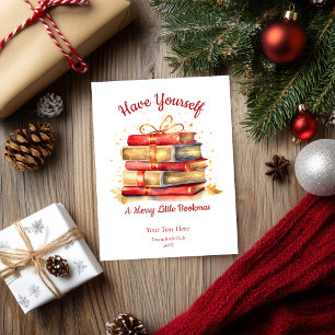 Cartão De Festividades Tenha Um Pequeno Bookmas Alegre