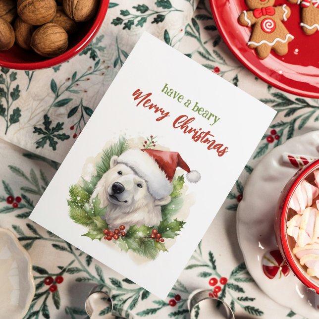 Cartão De Festividades Tenha Um Urso Polar Feliz De Natal Engraçado (Criador carregado)