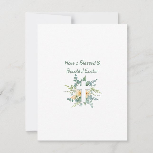 Cartão De Festividades Tenha uma Páscoa abençoada e bonita em um (Frente)
