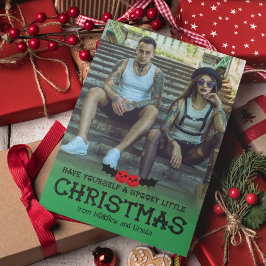 Cartão De Festividades Tenha uma pequena foto de Natal assustadora