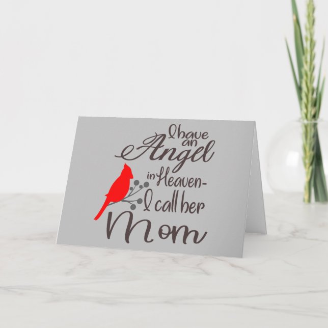 Cartão De Festividades Tenho um anjo no Cardeal do Céu (Frente)