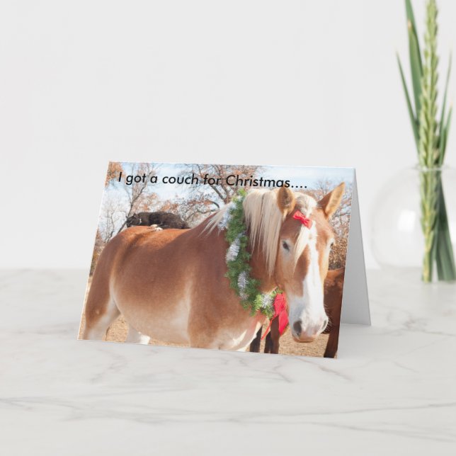 Cartão De Festividades Tenho um sofá para o Natal... (Frente)