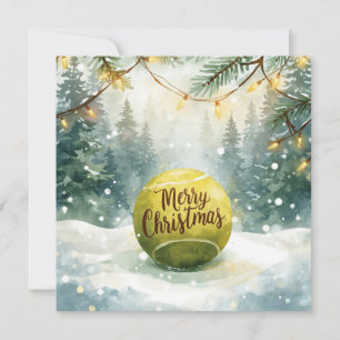 Cartão De Festividades Tenis Bola Feliz Natal Feriado