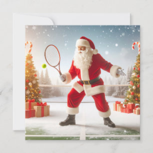 Cartão De Festividades Tenis de Natal com Papai Noel