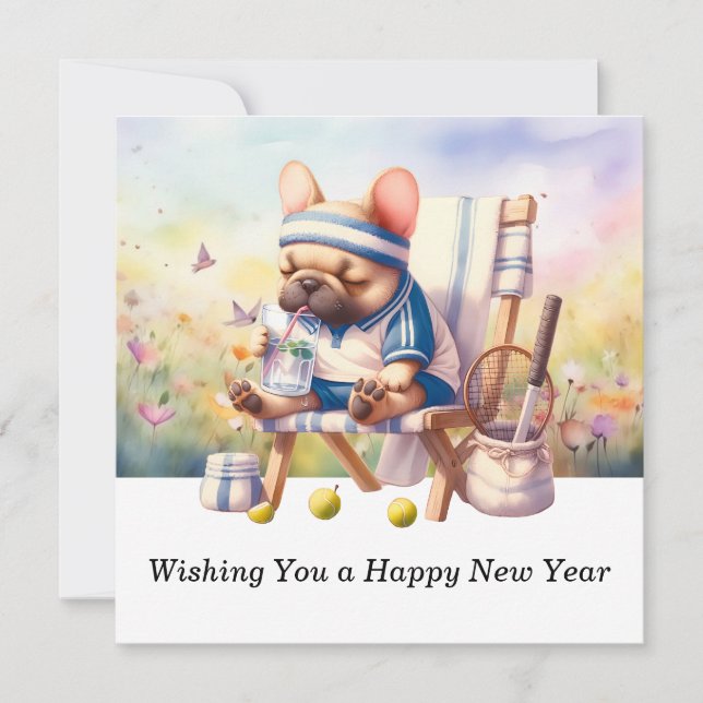 Cartão De Festividades Tênis Desejando um Feliz Ano Novo (Frente)