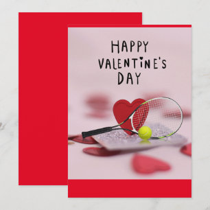 Cartão De Festividades Tenis Dia dos Namorados com AMOR para Jogador verm