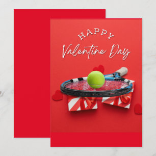 Cartão De Festividades Tenis Dia dos Namorados com AMOR para Jogador verm