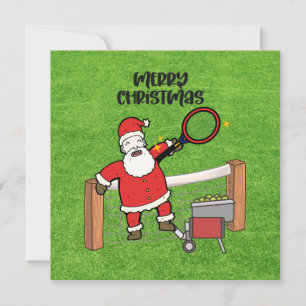 Cartão De Festividades Tênis Natal com Papai Noel jogando bolas