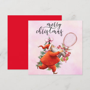 Cartão De Festividades Tênis Natal com Racket e Fúria de Natal