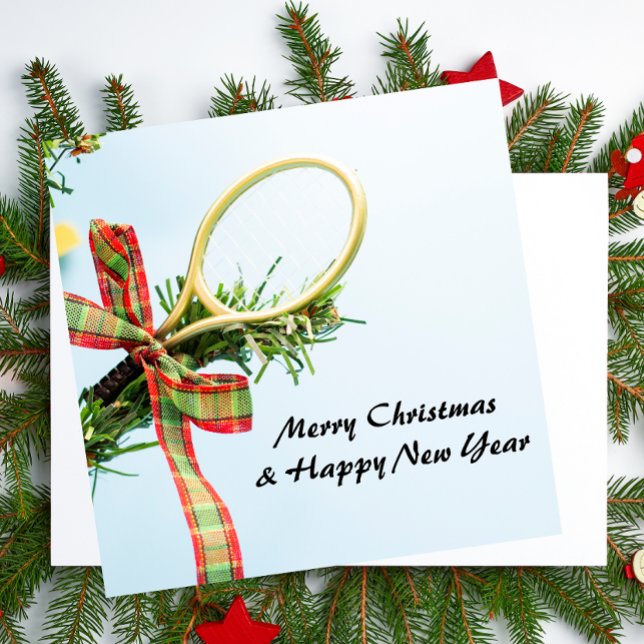 Cartão De Festividades Tênis Natal com tênis e raquete (Criador carregado)