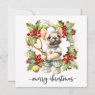 Cartão De Festividades Tênis Natal temido com Cachorro e Bola