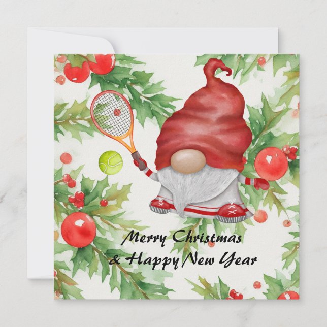 Cartão De Festividades Tênis Natal temido para o Jogador (Frente)