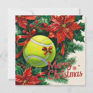 Cartão De Festividades Tenis Temático de Natal para Jogador