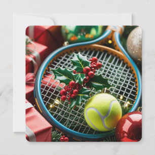 Cartão De Festividades Tenis Temático de Natal para Jogador