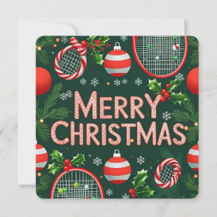 Cartão De Festividades Tenis Temático de Natal para Jogador