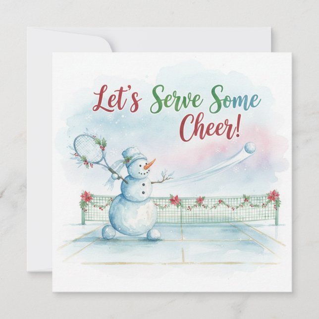Cartão De Festividades Tennis Christmas  Festive Snowman  (Frente)
