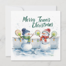 Cartão De Festividades Tennis Christmas Festive Snowman