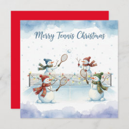 Cartão De Festividades Tennis Christmas With Snowman Festive Holiday