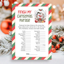 Término de Natal do Jogo de Frases de Natal