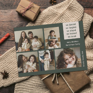Cartão De Festividades Terra 5 Foto Ano de Colagem Revisão de Natal Verd