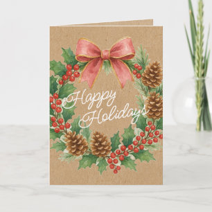 Cartão De Festividades Terra Clássica De Dezembro Com Aquarela De Arco Ro