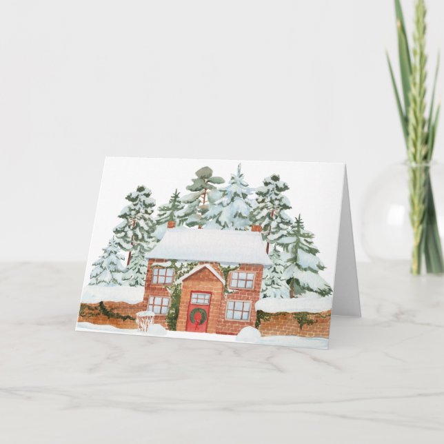 Cartão De Festividades Terra de Encantamento de Inverno (Frente)