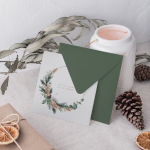 Cartão De Festividades Terra de Natal Botânica Mínima de Aquarela