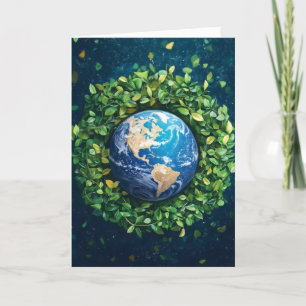 Cartão De Festividades Terra Planeta Natureza Verde