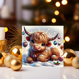 Cartão De Festividades Terra Vaca Descansada na Terra das Neves do Natal