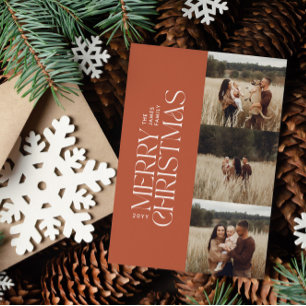 Cartão De Festividades Terracotta, multifobotânica moderna e mínima