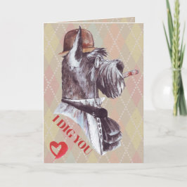 Cartão De Festividades Terrier Cavalheiro Cão Eu Cavou Você