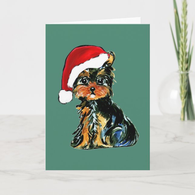 CARTÃO DE FESTIVIDADES TERRIER DE YORKSHIRE (Frente)
